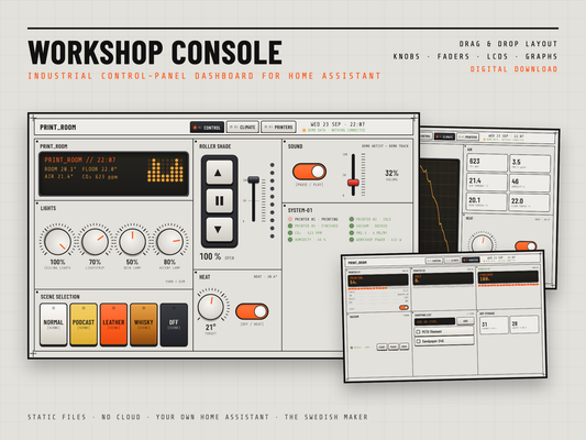 Workshop Console — Industrial Control Panel for Home Assistant